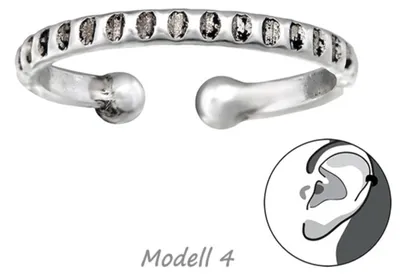 Produktbild von Ohrklemme Silber 925: Ear Cuff Ohrring ohne Loch Modell 4