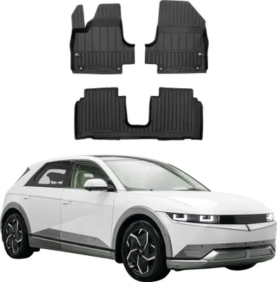Image de OMAC Tapis de sol sur mesure noir pour Hyndai Ioniq 5 2021-2025 3 pièces en TPE