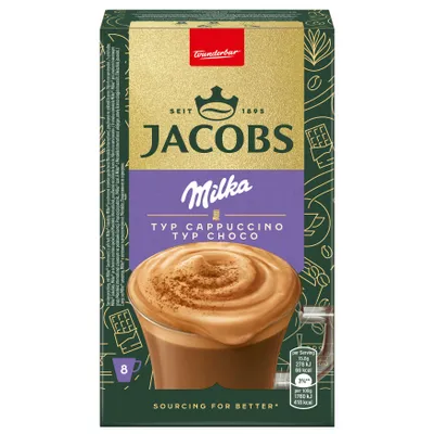 Produktbild von JACOBS Löskaffee Typ Cappuccino Milka* Geschmack 5 x 8 Sticks - 40 Getränke