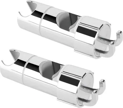 Productafbeelding van Douchehouder 360° draaibare, 2 stuks douchekophouder, handdouchehouder met 2 haken, verstelbare douchehouder, universele handdouchehouder voor glijstang, diameter 18-25 mm