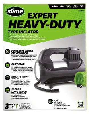 Imagen del producto de Bomba de aire para neumáticos digital de 12V, de alta potencia, marca Slime