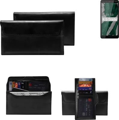 Produktbild von K-S-Trade Handy Hülle kompatibel mit Nokia 1 Plus Schutz Hülle Tasche Schutz Case Handytasche Kunstleder schwarz, 1x