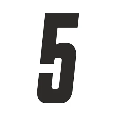 Obrázok produktu pre Nálepka číslo závodu pre Moto Cross "5", čierna 21 cm