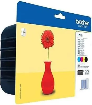 Produktbild von Tintenpatrone BROTHER LC-121, Schwarz, Magenta, Cyan, Gelb, Tintenstrahl, 1er Pack