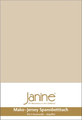 Produktbild von Janine Mako Jersey Spannbetttuch Bettlaken 140-160x200 cm5007 29 sand