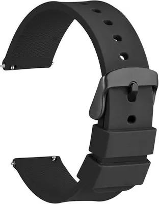 Image de Bracelets en caoutchouc silicone, lot de 2, noir, fermeture rapide, 22 mm