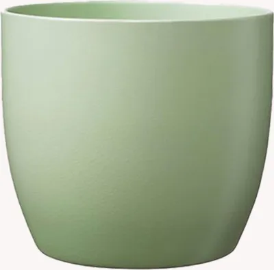 Produktbild von Blumentopf Übertopf BASEL Pflanztopf matt lindgrün rund Keramik H 23 Ø 24 cm