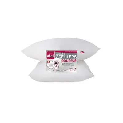 Produktbild von ABEIL Set mit 2 weichen Kissen - 60 x 60 cm - Weiß