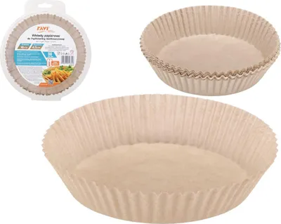 Immagine prodotto di Inserti rotondi in carta per friggitrici senza grassi, diametro 16 cm, 50 pezzi.