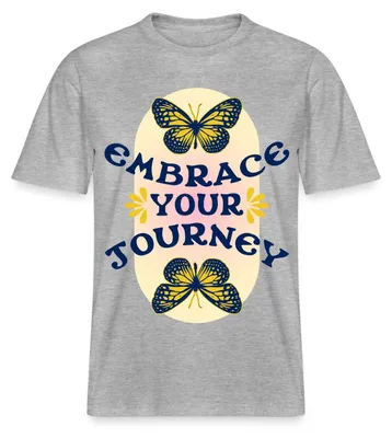 Produktbild von Spreadshirt Embrace Your Journey Hippie Y2K Spiritualität Retro Design Relaxed Fit Uni T-Shirt, M, Grau meliert