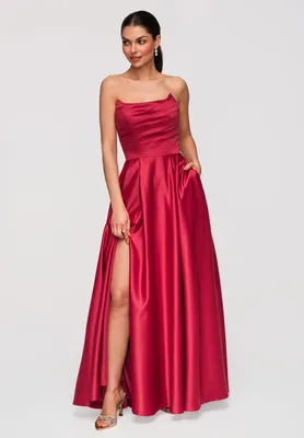 Produktbild von LARICA Maxikleid Abendkleid Ausgestelltes Kleid Eleganter Stil LA-OM-DLR352 red L