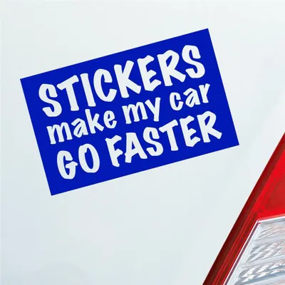 Produktbild von Auto Aufkleber s Make My car go Faster schneller 16x10 cm Dunkelblau Sticker Heckscheibenaufkleber