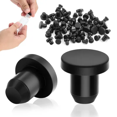 Silikon-Stopfen 8 mm, 30 Stück, schwarz, rund, für 7,5 mm Löcher