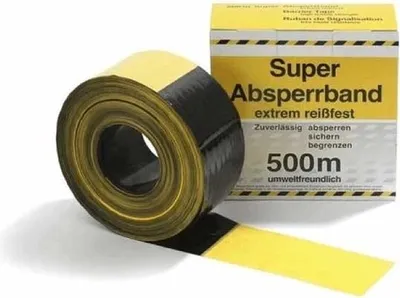 Obrázok produktu pre 1x bariérová páska široká 80 mm, 500 metrov z LDPE, žlto-čierna