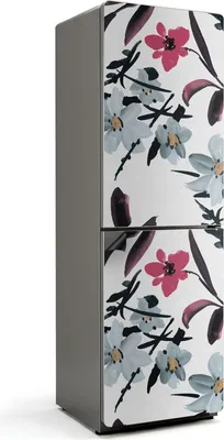 Produktbild von Zartes Blumenmuster – Magnetische Kühlschrank Abdeckung – Dekorfolie magnetisch Küche – Kühlschrank Magnet Deko – selbstklebende Magnettafel – Magnetfolie für Kühlschranktür – 60x190 cm