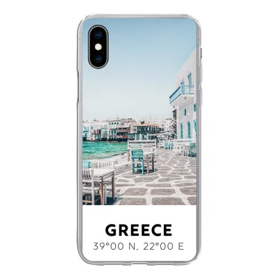 Produktbild von MuchoWow® Handyhülle Schutzhülle Hülle für iPhone Xs Griechenland - Meer - Blau Silikon Softcase Handy Hülle - Handytasche