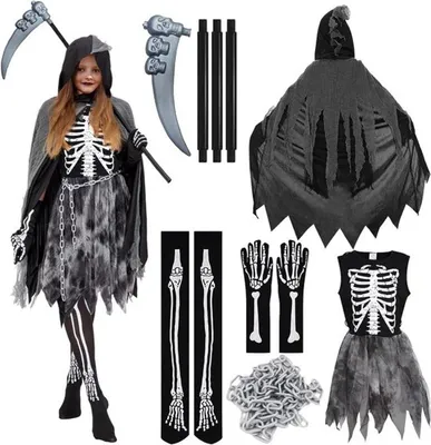 Weibliches Skelettkostüm für Halloween und Cosplay-Party - Perfekt für Damen und Mädchen