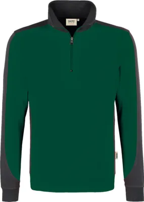 Produktbild von Hakro Zip-Sweatshirt Contrast Performance, tanne, Uni-Größe: 3XL