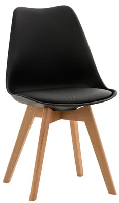 Imagen del producto de Silla Linares - tapizado en tela, patas de madera en color natural - Negra