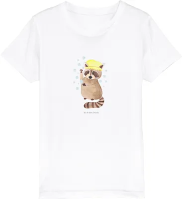 Produktbild von Mr. & Mrs. Panda Kleinkinder T-Shirt Waschbär 12-14 Jahre (152/164) - Weiß - Geschenk, Waschen, Kinder Jungen, Plan, Teenager, Lustige Sprüche, Tagträumen, Seifenblasen