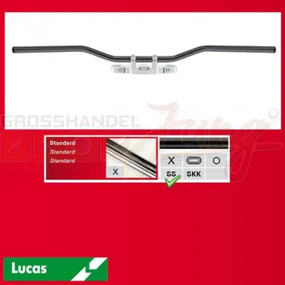 Produktbild von Flyerbar Stahl Lenker Durchmesser. 25.4Mm, L. 970Mm, H. 42Mm Schwarz