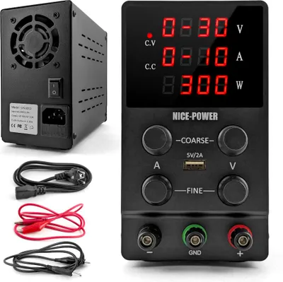 Obrázek produktu pro Servisní laboratorní zdroj 30V 10A regulovaný přesný USB CC CV