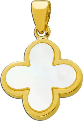 Produktbild von Kleeblatt Anhänger Gold 333 8K weißer Perlmutt