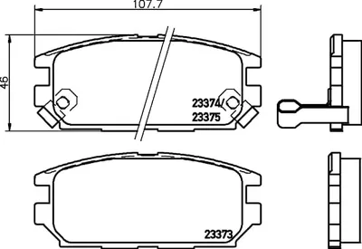 Produktbild von HELLA Bremsbeläge Satz Hinten Bremsklötze für MITSUBISHI Galant VIII Limousine (EA) 8DB 355 009-291