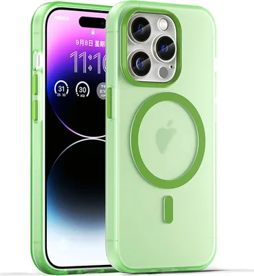 Produktbild von Mobigear Shockproof iPhone 16 Pro Max MagSafe Hülle Flexibles TPU Backcover - Grün