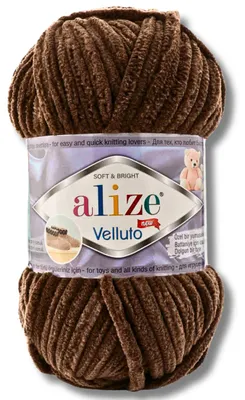 Immagine prodotto di Alize 1x 100 g Velluto lana spessa, tinta unita, ciniglia, uncinetto, lavoro a maglia (Teddy Brown I 493)