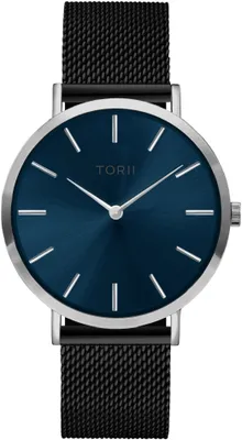 Produktbild von Die Damen- und Herrenuhr TORII S38BM.NS in klassischem Marineblau ist ein modisches Accessoire.