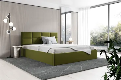Produktbild von BETTSO Doppelbett Polsterbett Bett mit Kopfstütze und Bettkasten GOBI 160 x 200 cm Grün Hellgrün
