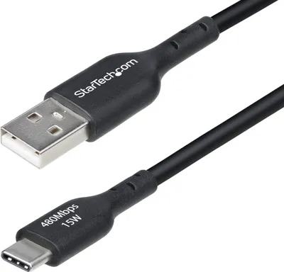 Image de StarTech.com Câble de Charge USB-A vers USB-C de 2m, Charge et Synchronisation, 3A, USB 2.0, Gaine TPE - Cordon de Charge USB Noir
