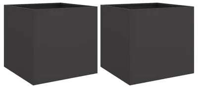 Produktbild von vidaXL Pflanzkübel 2 Stk. Schwarz 42x40x39 cm Stahl