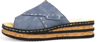 Immagine prodotto di Rieker, muli con zeppa da donna, blu