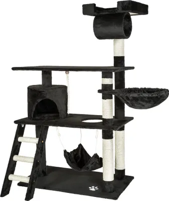 Immagine prodotto di tectake® Marcel, il tiragraffi di 141 cm, con scale, cavo di gioco e protezione antiribaltamento