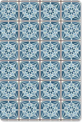 Produktbild von MuchoWow® Mauspad Mousepad Blau - Muster - Fliese 18x27 cm - Mousepads - Maus Mat - Pad - Mausunterlage