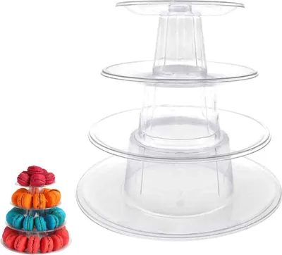 Produktbild von 6-stöckiger Macaron-Ständer für Hochzeit, Geburtstagsfeier, Cupcake-/Kuchen-Display aus Kunststoff