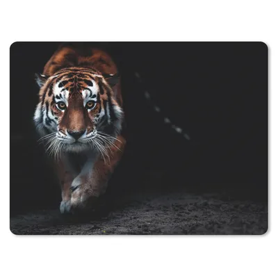 Produktbild von MuchoWow® Mauspad Mousepad Tiere - Tiger - Schwarz - Wild - Porträt 40x30 cm - Mousepads - Maus Mat - Pad - Mausunterlage - Anti Rutsch