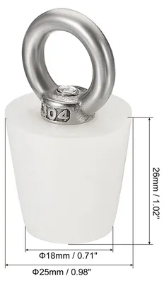 Produktbild von Silikon Gummi Konischer Stecker 18mm bis 25mm fš¹r Hole 20-23mm Solide Sprosen Stopper mit Ring fš¹r Reagenzgl?ser Wasserleitung Drainageloch Wei?