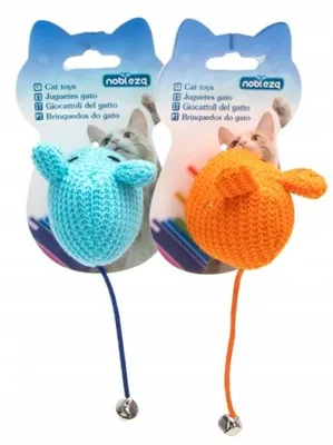 Image de NOBLEZA - Jouet pour chat en tissu, forme de souris avec clochette, doux