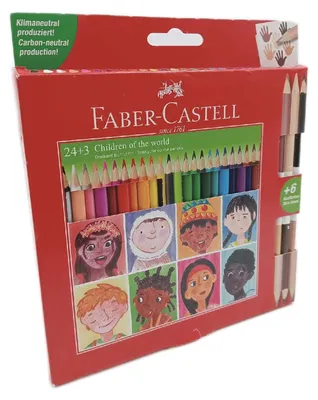 Produktbild von Faber-Castell 511515 Buntstifte Set dreikant 27 teilig inkl. Bicolor Hautfarben Stifte-Set Standard Farben
