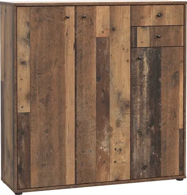 Produktbild von Sideboard >TEMPRA2< 3 Türen, 2 Schübe, Old-Wood Vintage Nachbildung - 108,8x111,1x34,8cm (BxHxT)