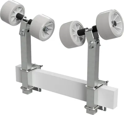 Image de 2 fois Rouleaux pendulaires aide à la mise à l'eau remorque pour bateau TPU SUPROD RKSRLX-2X2-TPU, Ø 120 mm, gris/gris