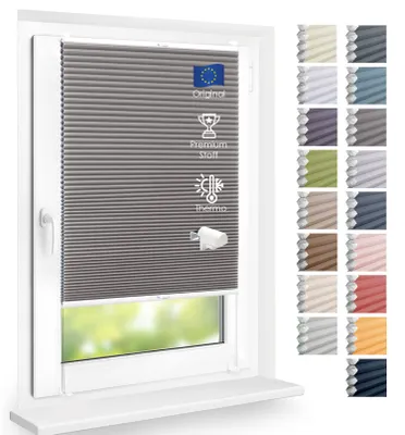 Produktbild von Thermo Wabenplissee Hitzeschutz, ohne Bohren, Stahlgrau, 95x120