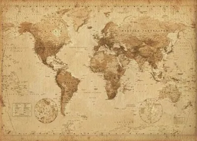 Produktbild von Landkarten World Map Mini-Poster antique style