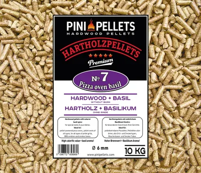 Image de 10 kg de granulés de bois pour barbecue, au basilic, pour four à pizza