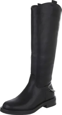 Produktbild von Ital-Design Damen Stiefel  Lederoptik Flache Stiefel 90471272 Schwarz Gr.  38