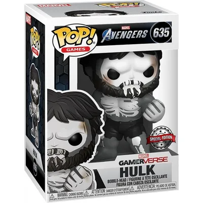 A Funko Pop! vinyl figure of Hulk from Marvel Avengers, presented in its original packaging.