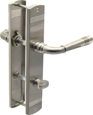Produktbild von Türbeschlag 1382 Helena LS WC Nickelmatt Türdrücker Türklinke Türgriffe
